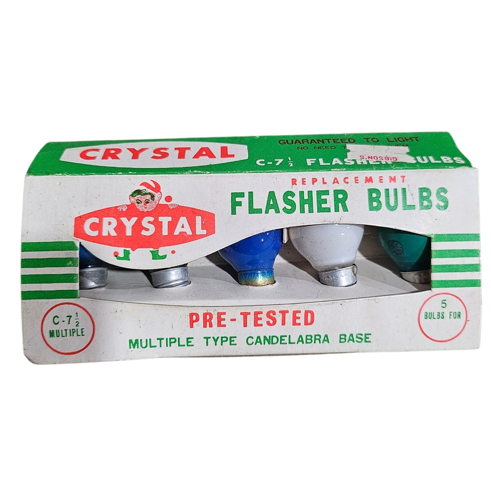 Crystal Flasher Replacement Bulbs Vintage Christmas Lights C 7 1/2 - 7.5